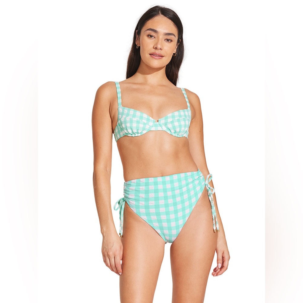 NWT Vitamin A Gemma Ruched high waisted bikini bottoms